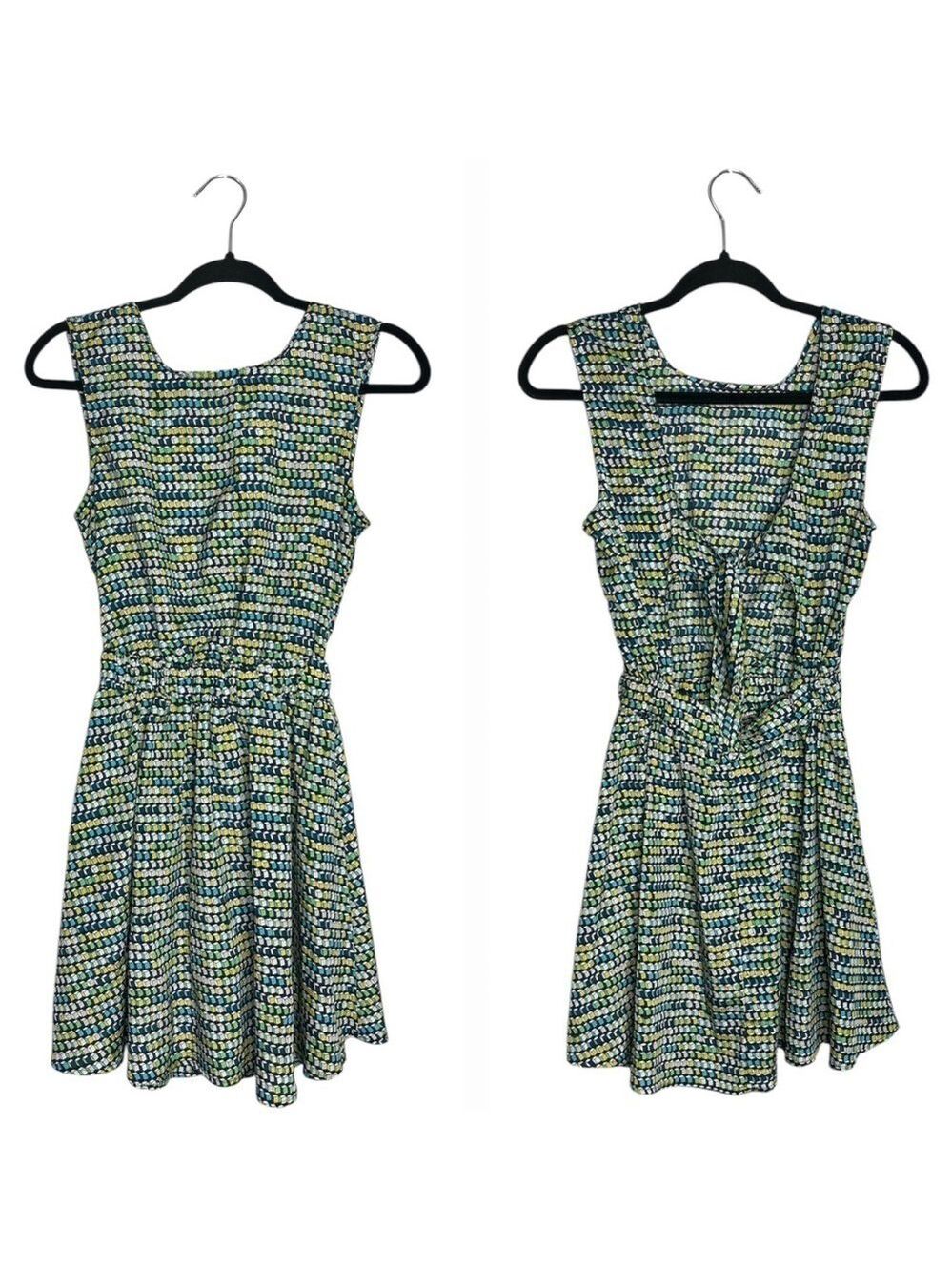 American Apparel Geometric Print Back Cutout tie back dress, size XS/S